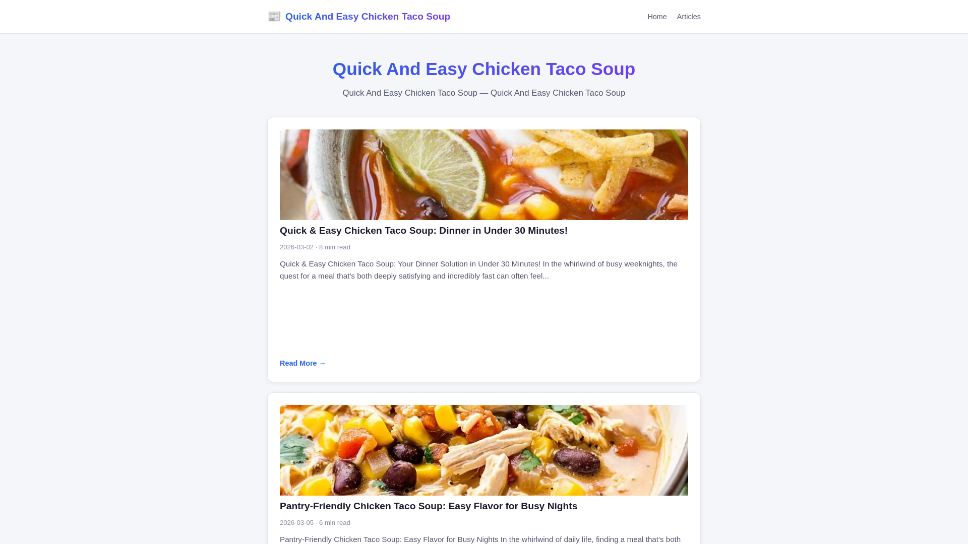 website screenshot of https://quick-and-easy-chicken-taco-soup.pages.dev/