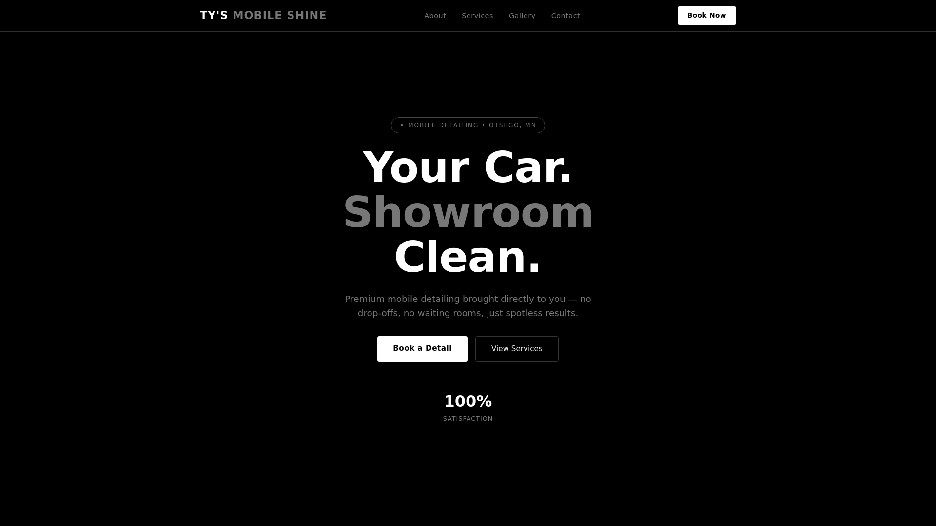 website screenshot of https://tysmobileshine.com/