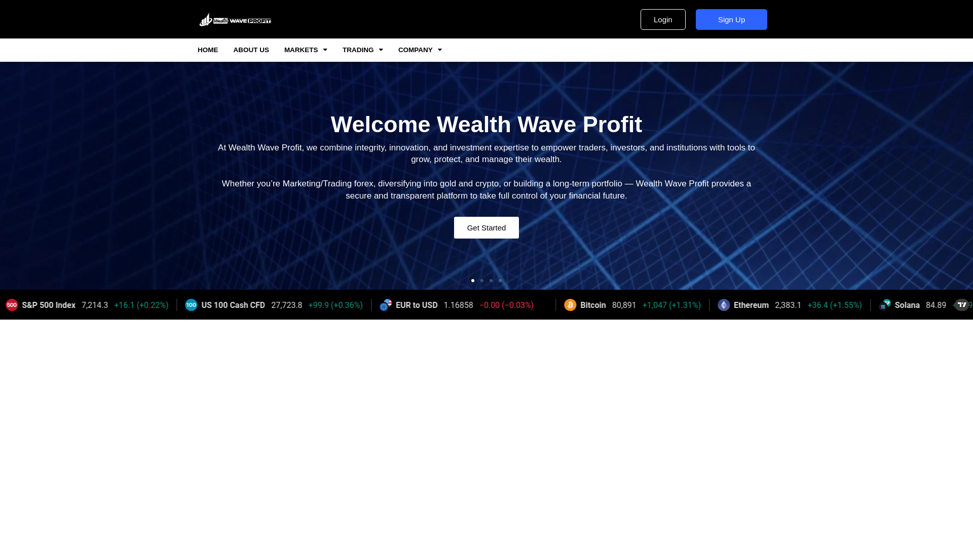 website screenshot of https://www.wealthwaveprofit.com