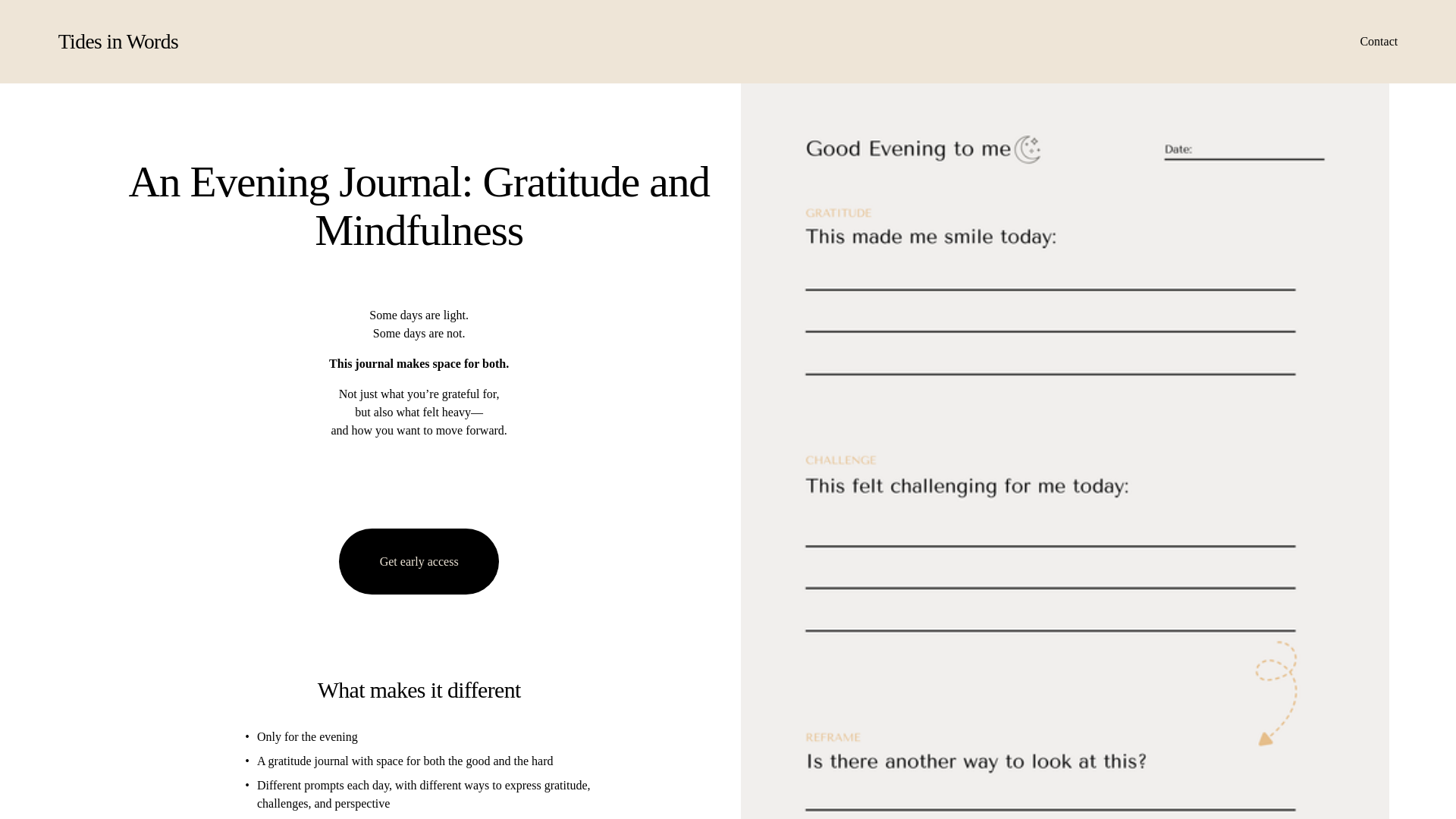 website screenshot of https://tidesinwords.com