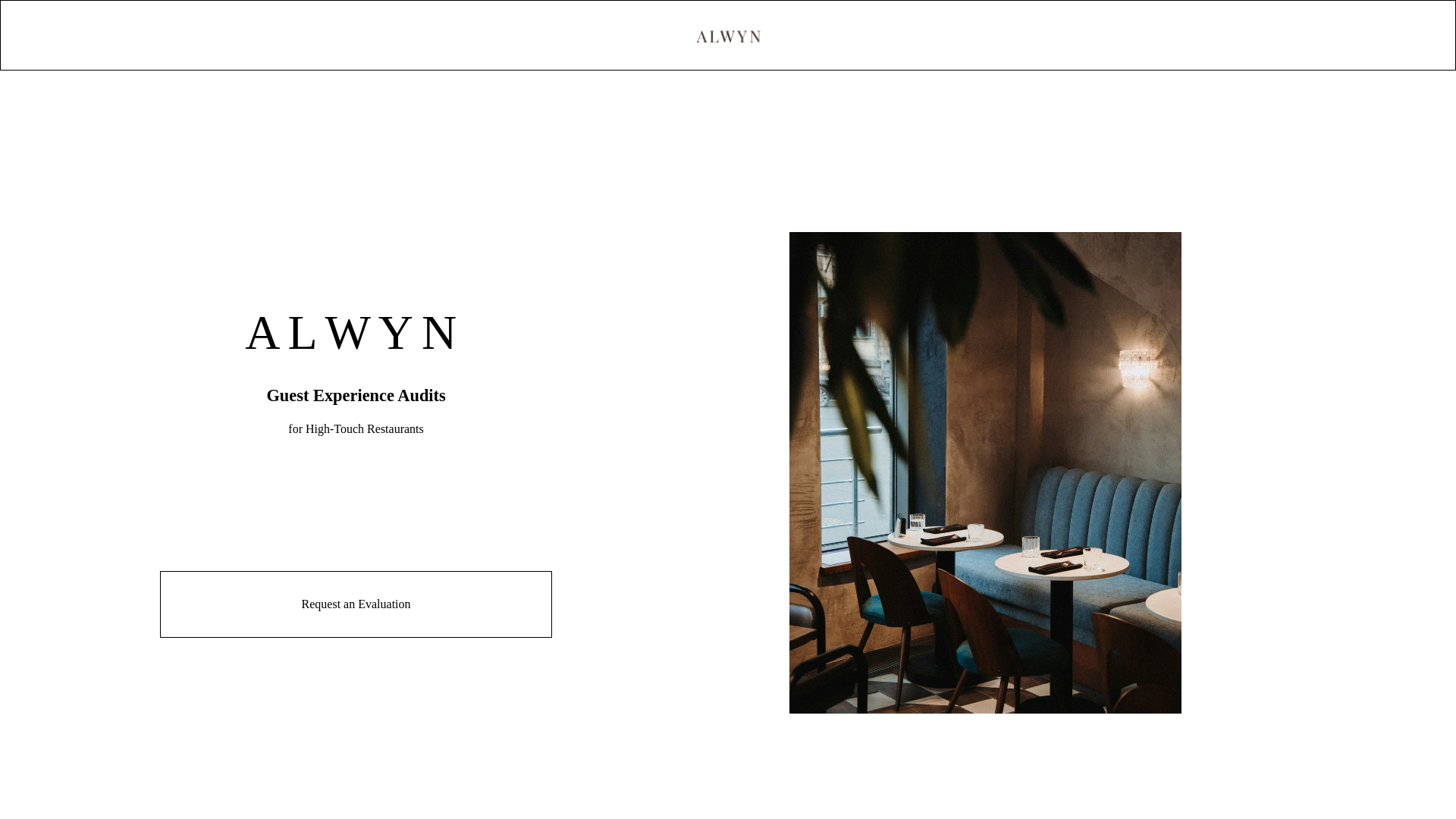 website screenshot of https://alwynhospitality.com/