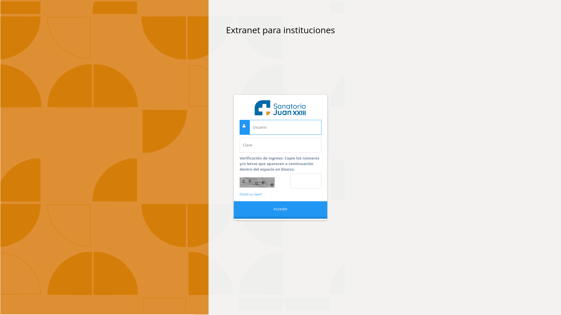 website screenshot of http://sanatoriojuanxxiii.com:57085/