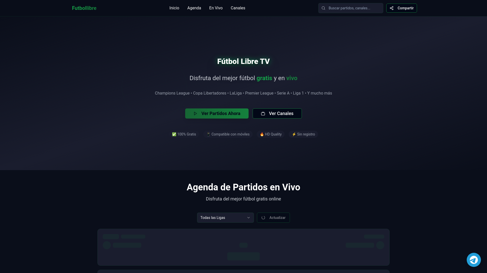 website screenshot of https://futbollibre-live.space/