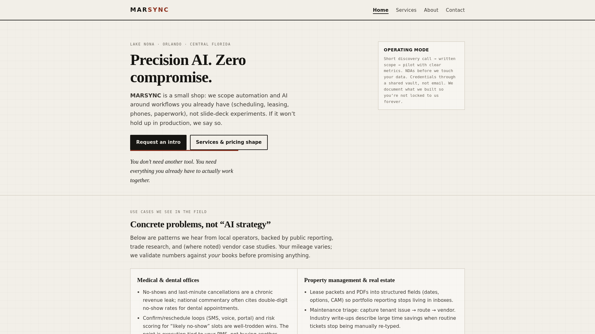 website screenshot of https://marsync.net/