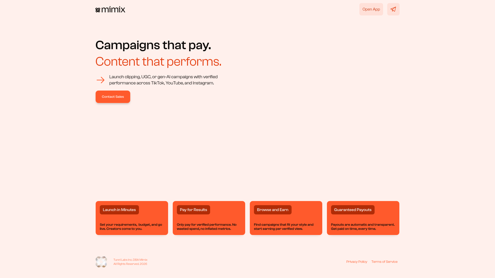 website screenshot of https://mimix.xyz/