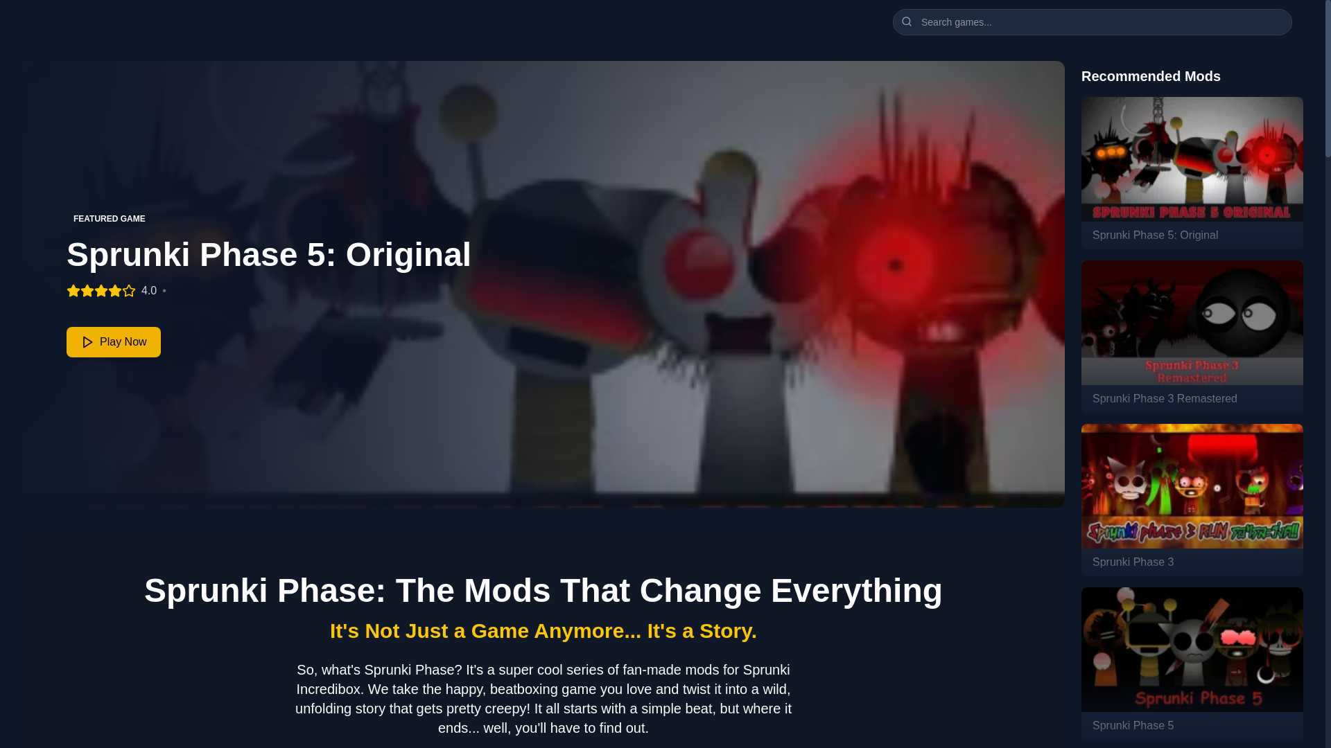 website screenshot of https://sprunki-phase-b7a.pages.dev/