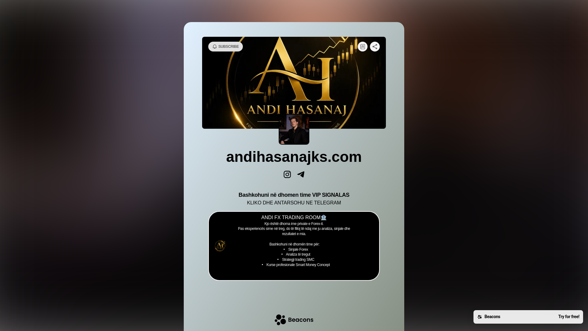 website screenshot of https://andihasanajks.com/
