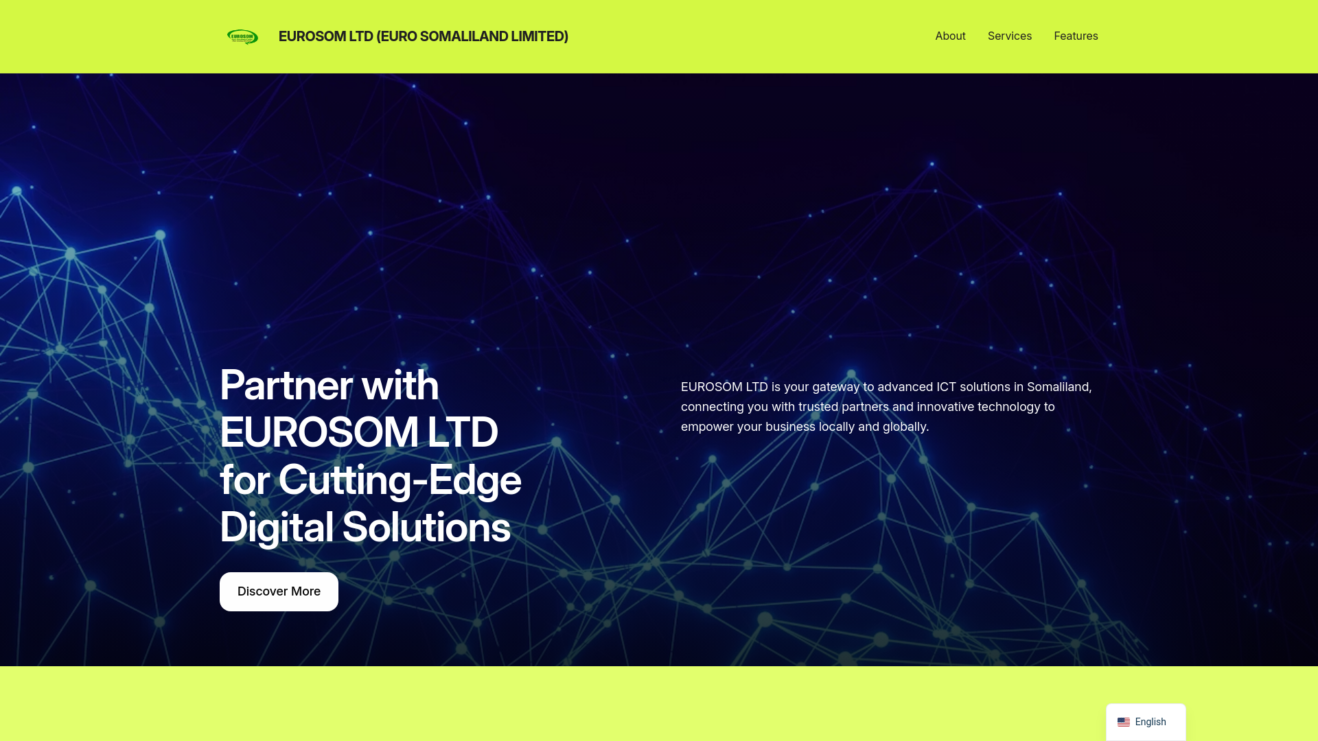 website screenshot of https://eurosomtech.com