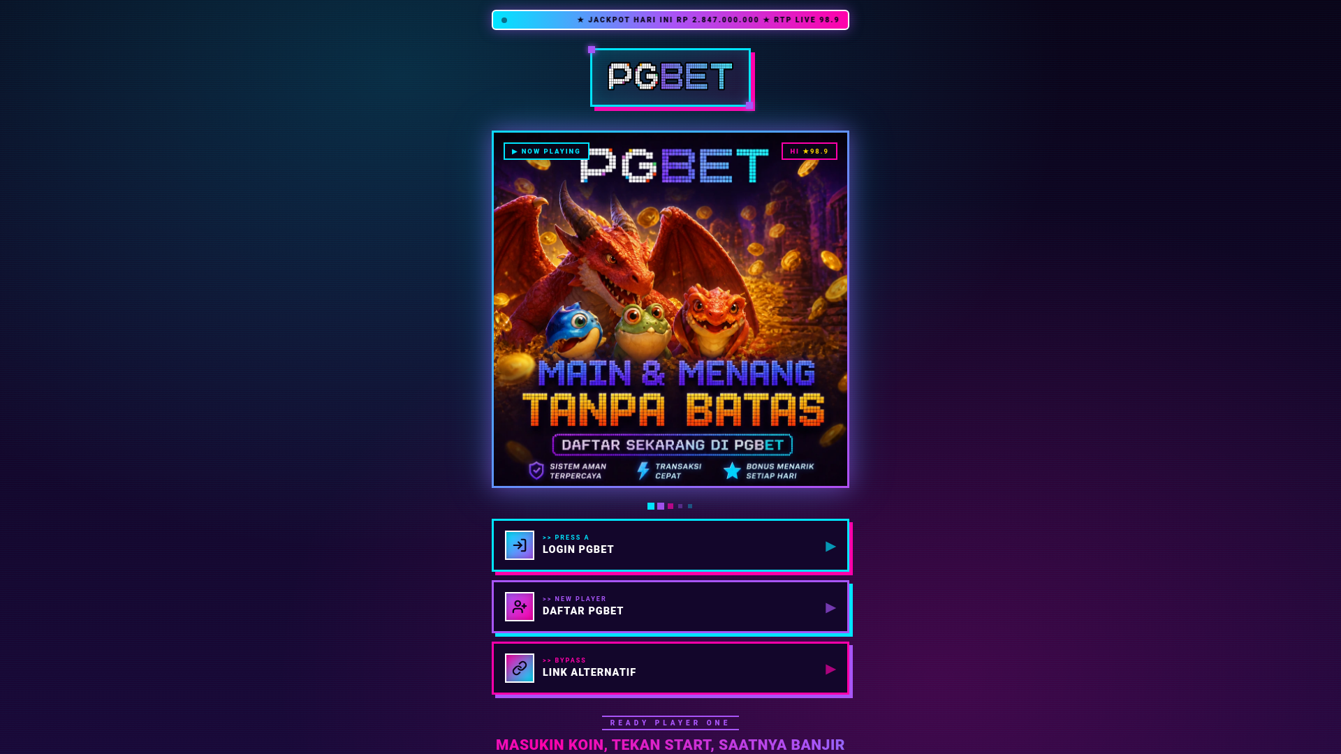 website screenshot of https://pgbet-satu.pages.dev/