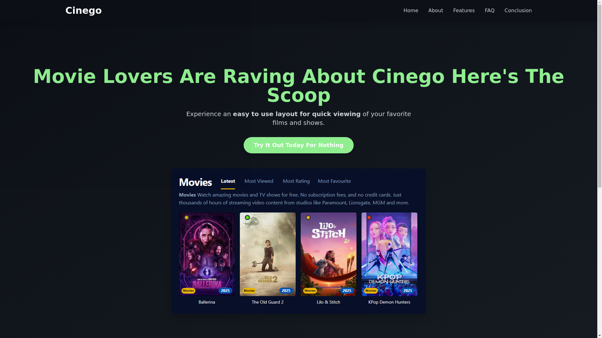 website screenshot of https://cinego-62tq.pages.dev/