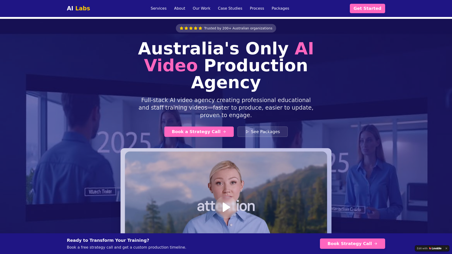 website screenshot of https://ailabsagency.com.au/