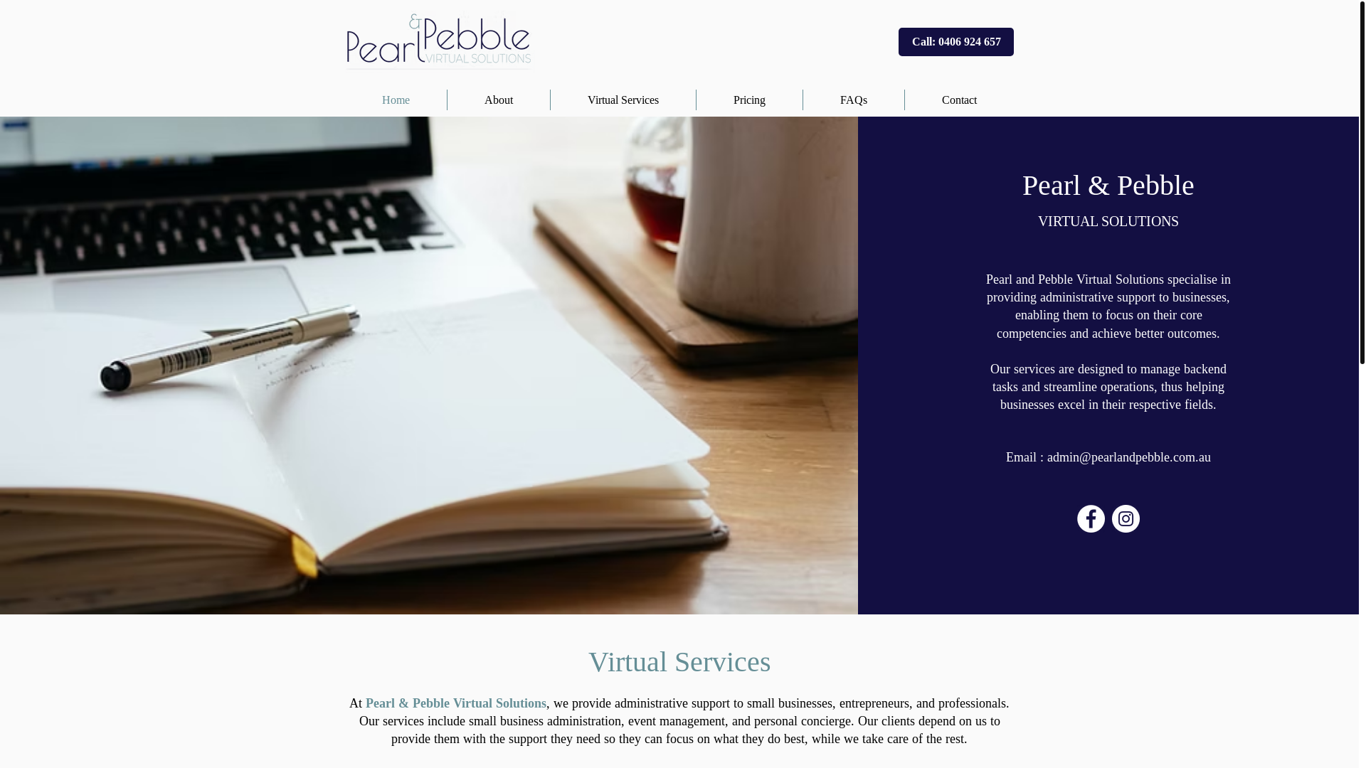 website screenshot of https://pearlandpebble.online/
