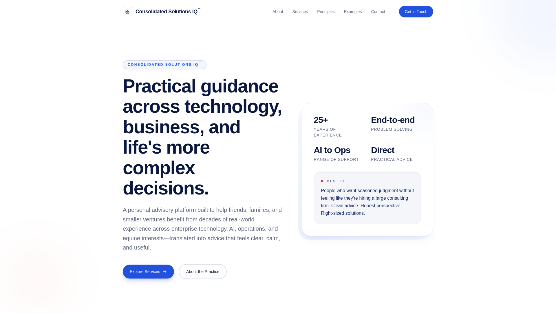 website screenshot of https://consolidatedsolutionsiq.com