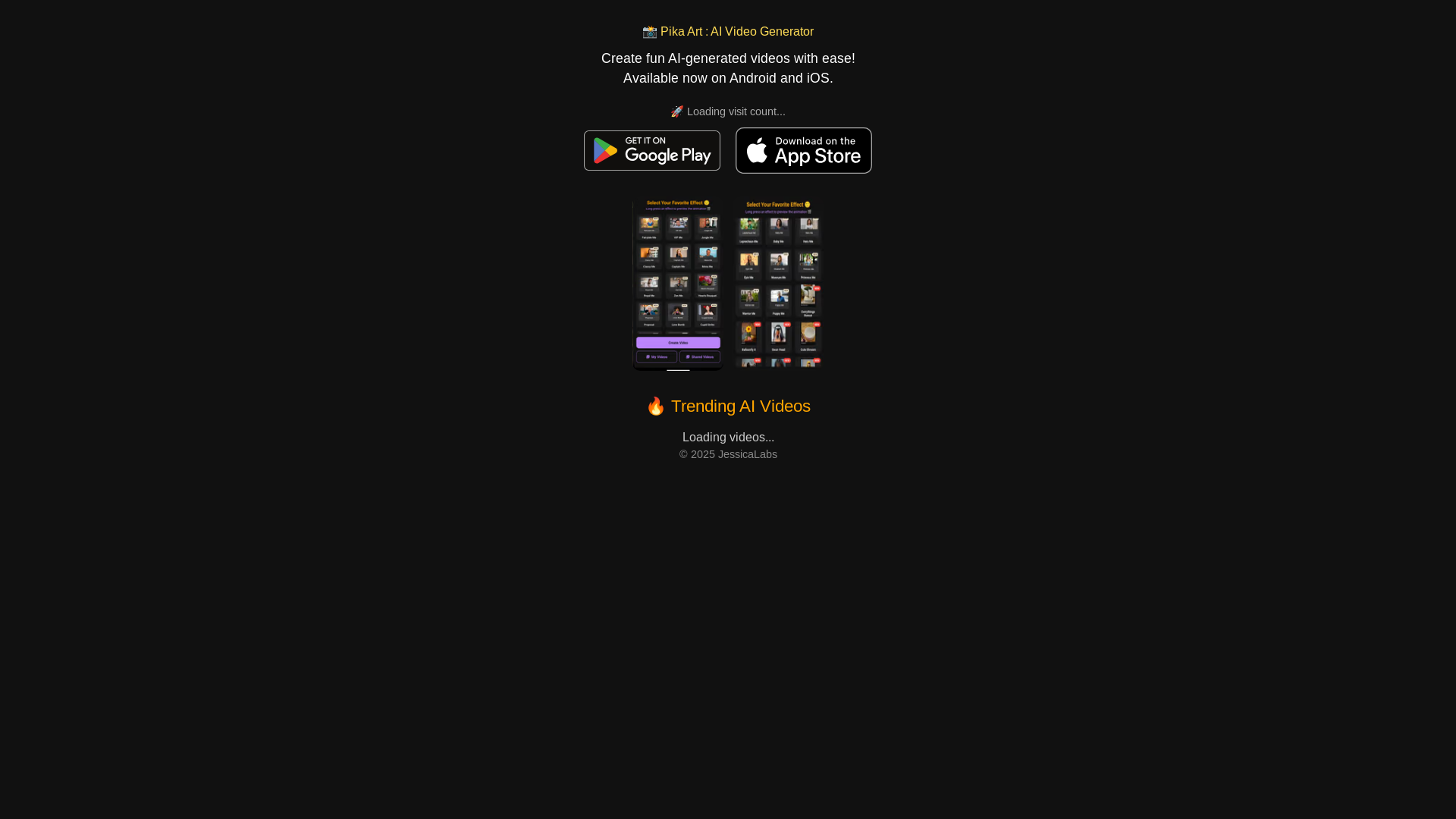 website screenshot of https://pika-art.art/
