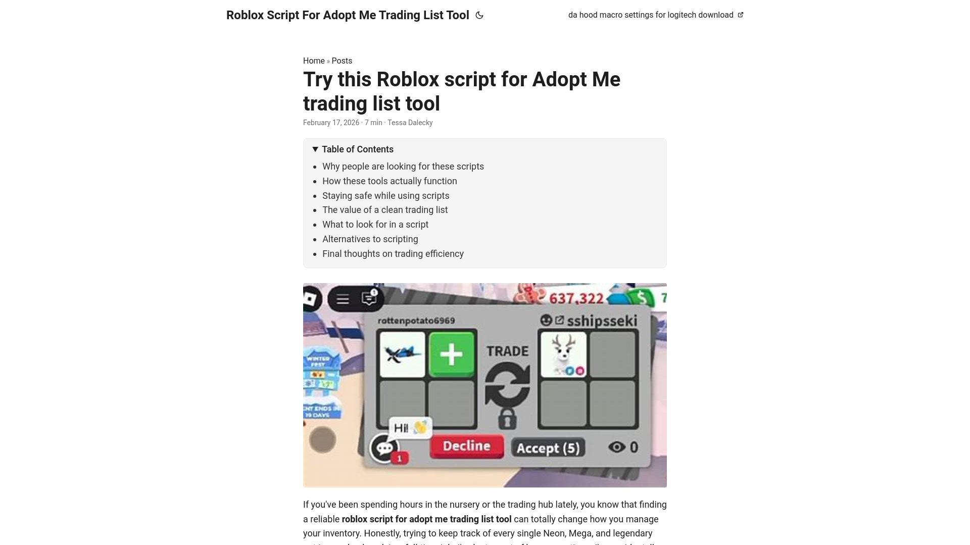 website screenshot of https://roblox-script-for-adopt-me-trading-list-tool.pages.dev/