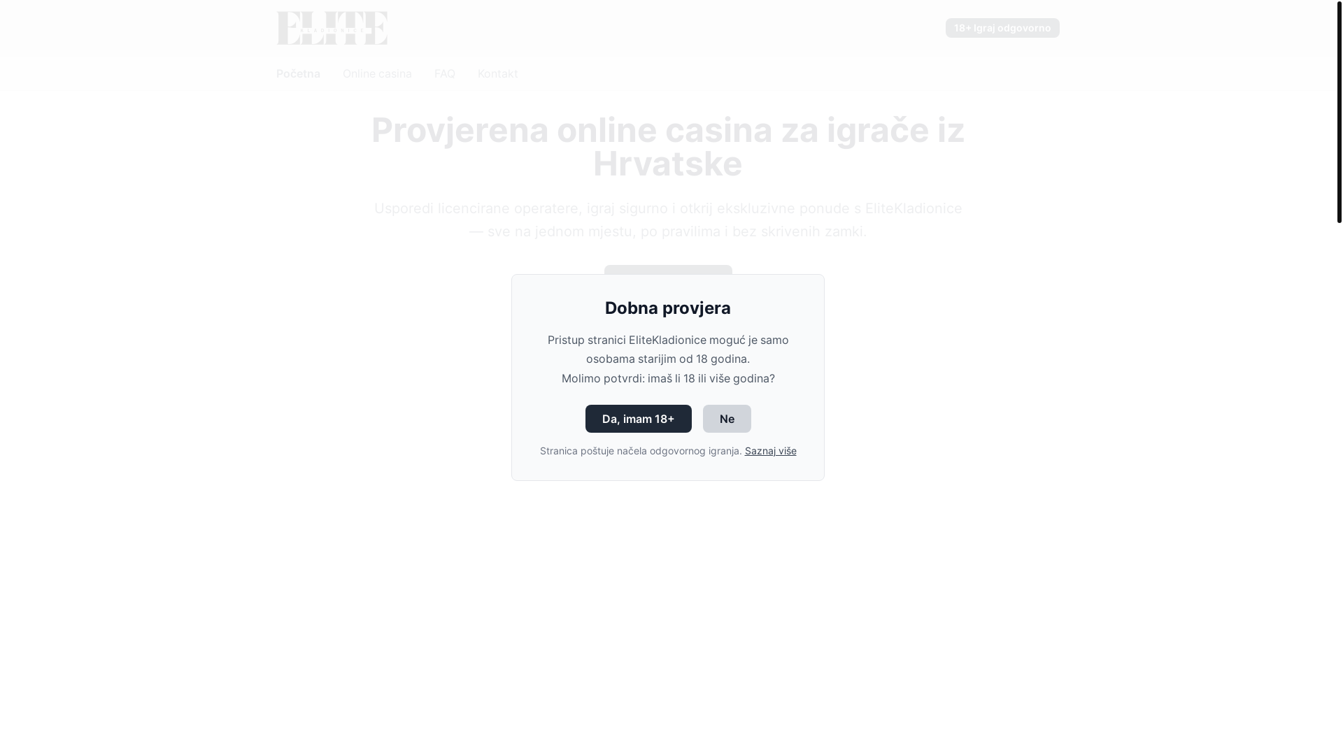website screenshot of https://elitekladionice.com/