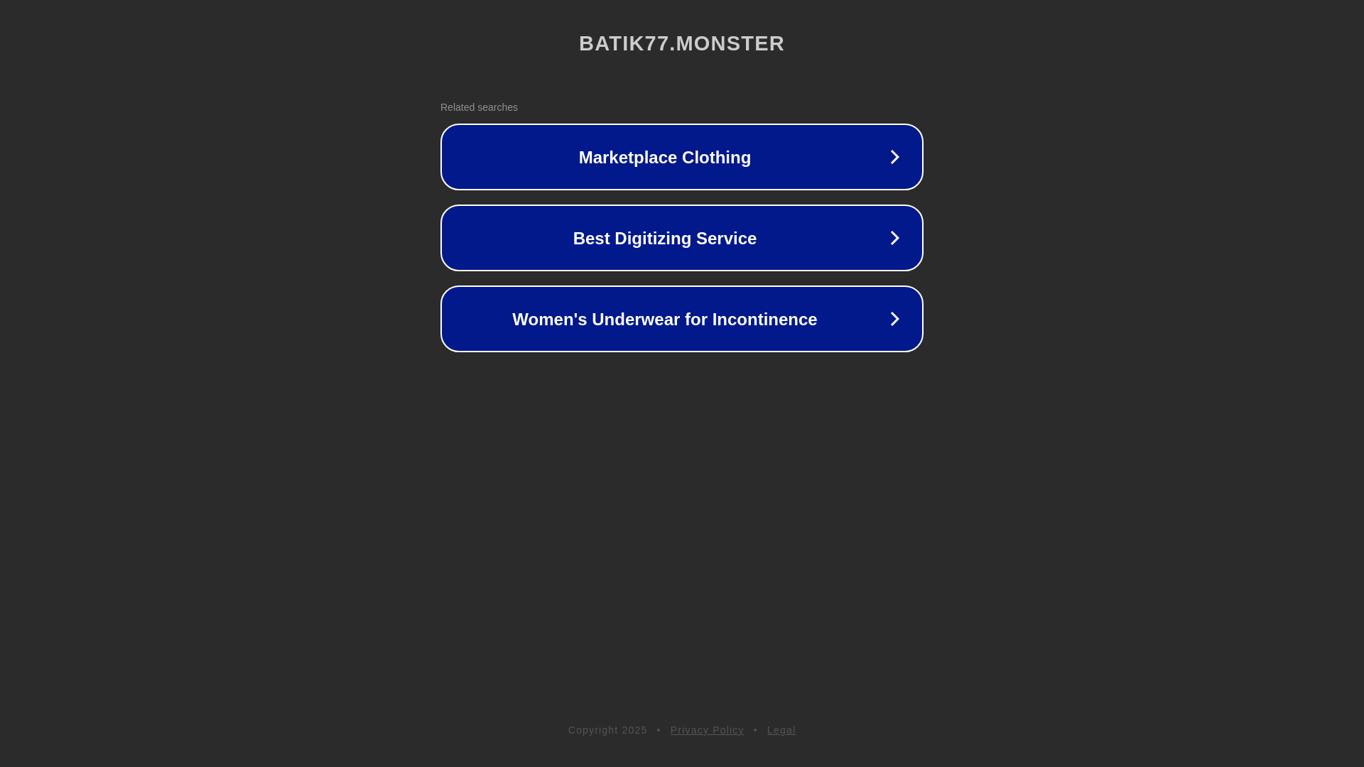 website screenshot of https://batik77.monster/