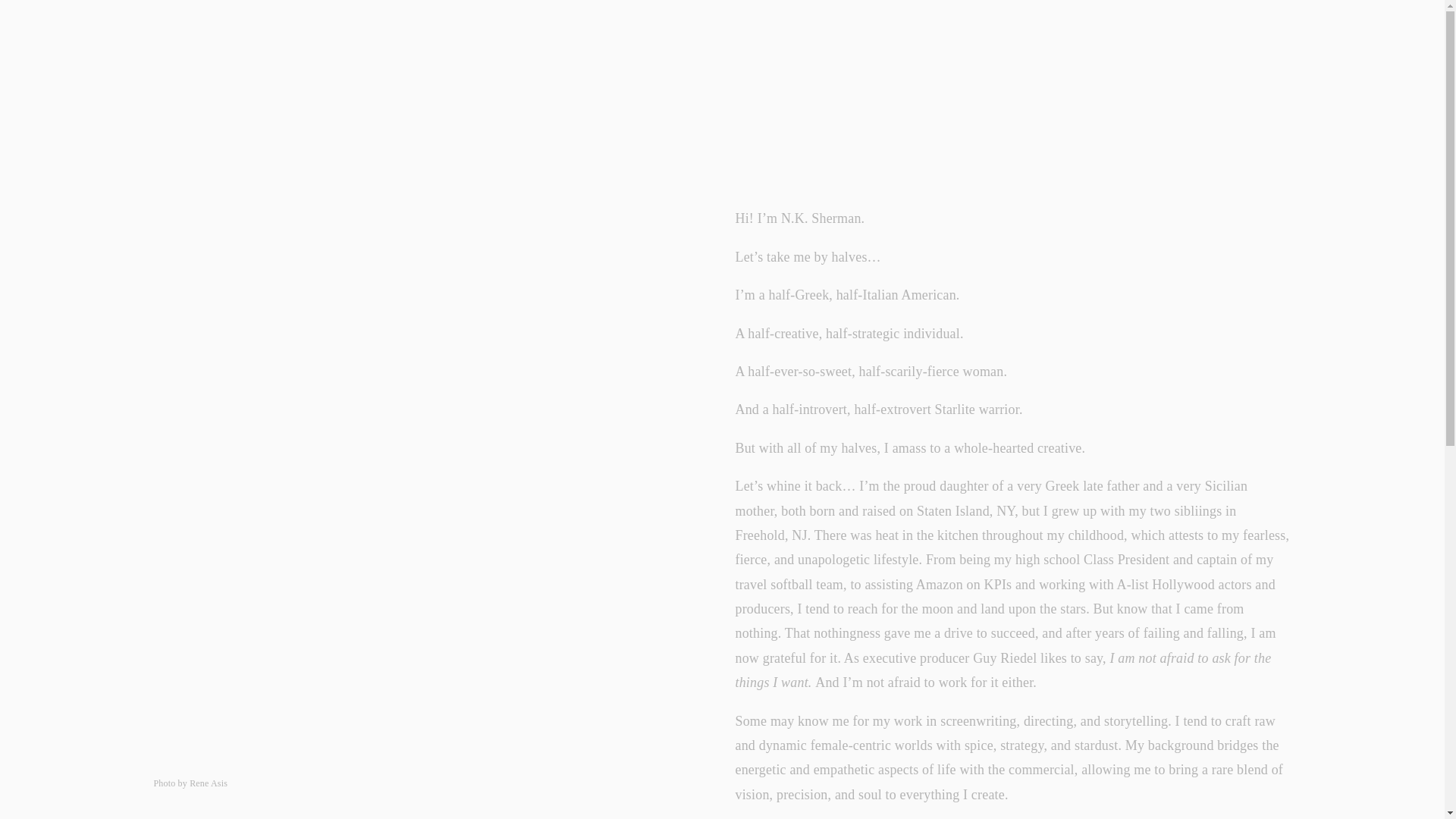 website screenshot of https://nksherman.com/