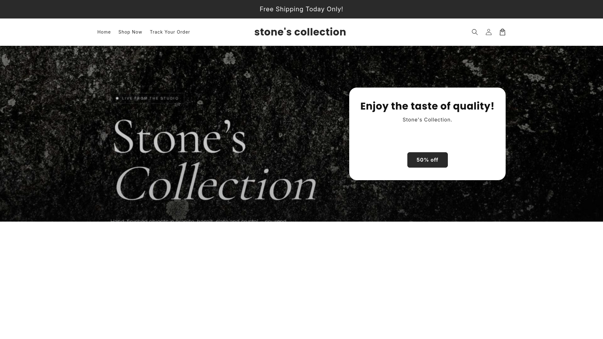 website screenshot of https://stonescollection.shop/