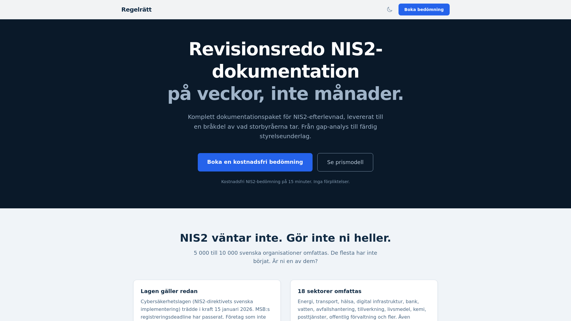 website screenshot of https://regelratt-website.pages.dev/