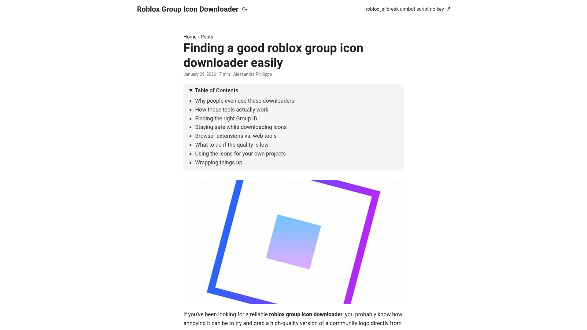 website screenshot of https://roblox-group-icon-downloader.pages.dev/