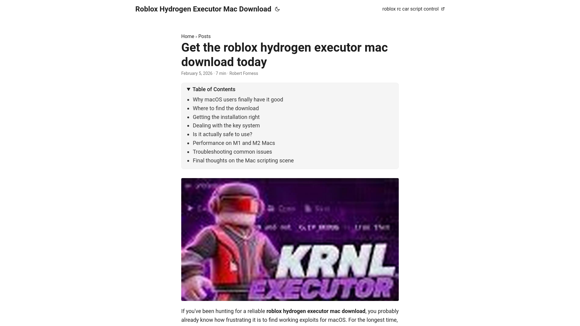 website screenshot of https://roblox-hydrogen-executor-mac-download.pages.dev/