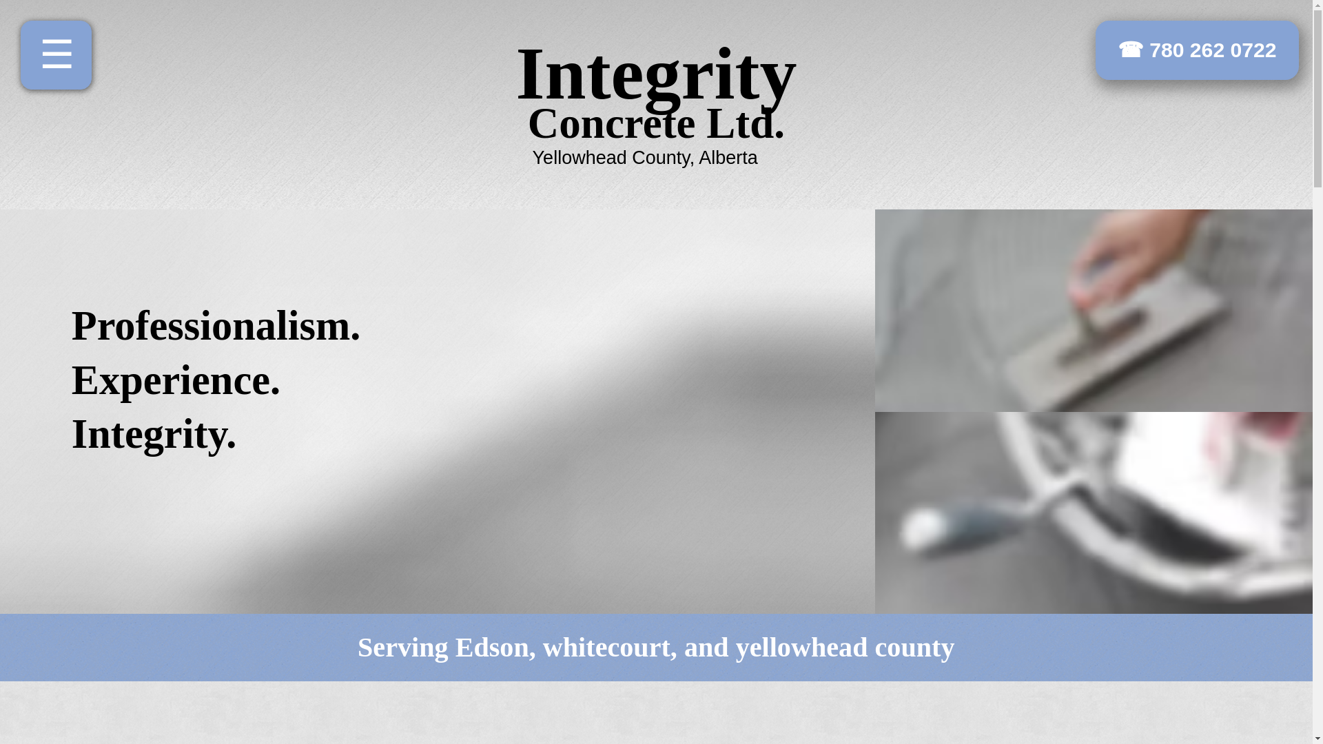 website screenshot of https://integrityconcreteab.ca/