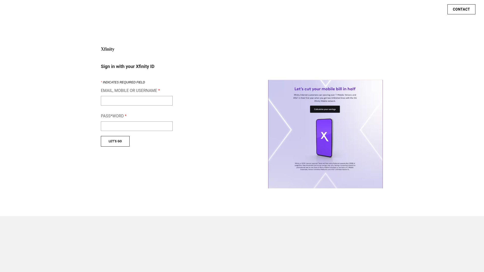 website screenshot of https://xfinittycom.weebly.com