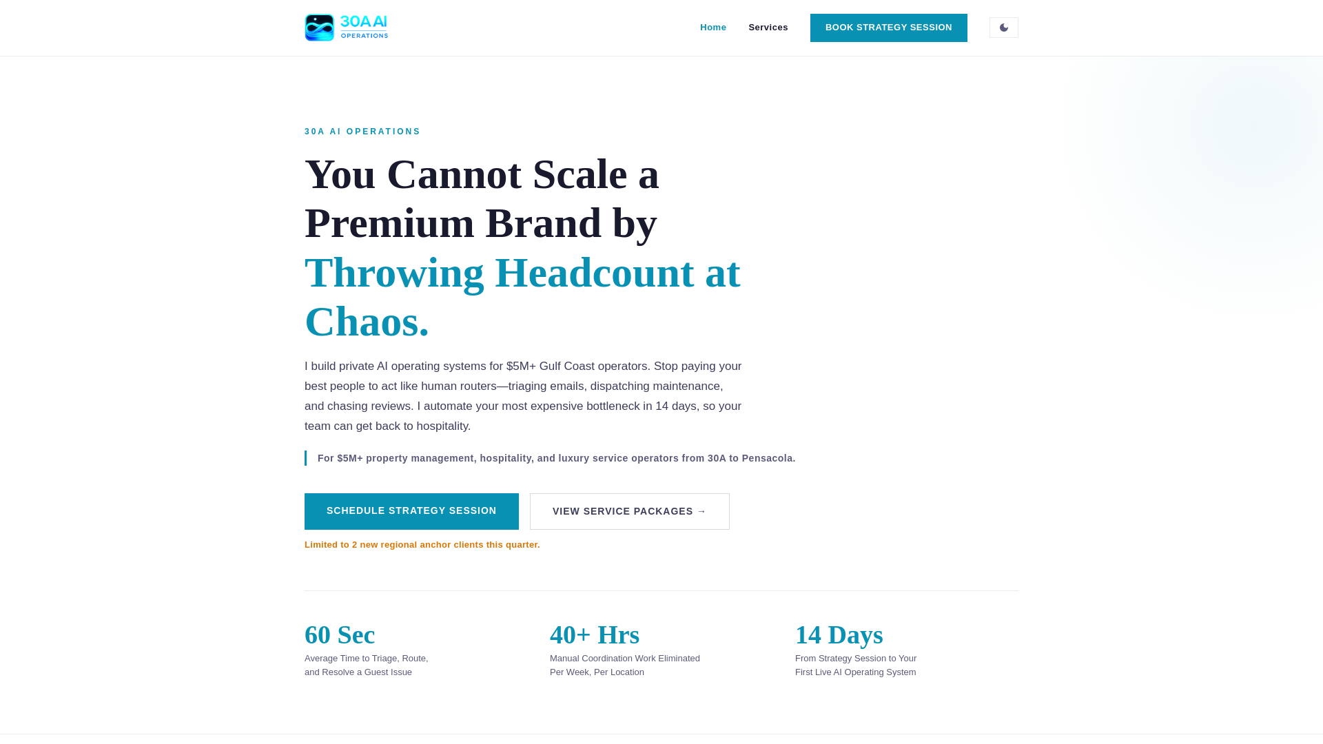 website screenshot of https://30aai.com/