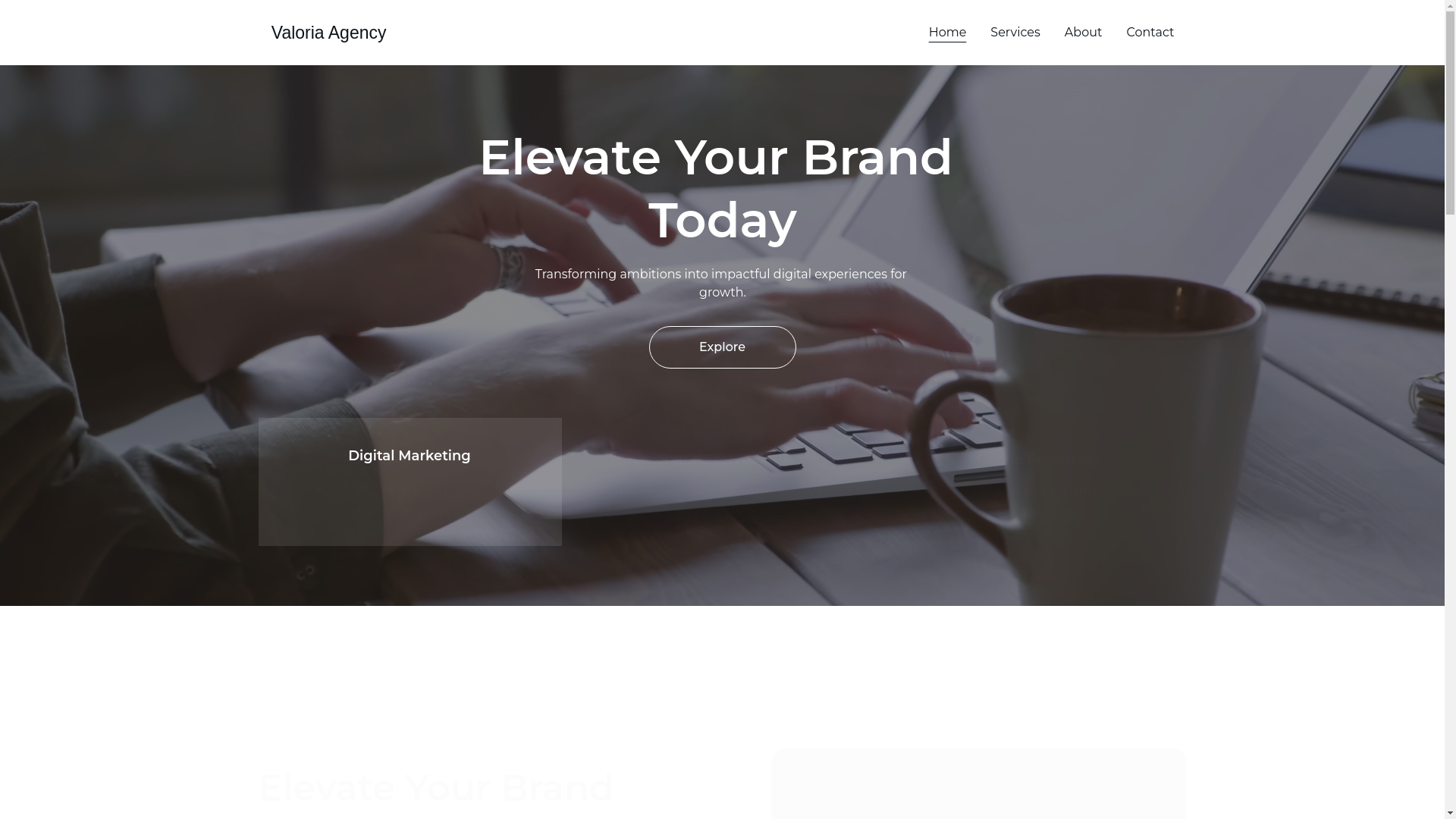 website screenshot of https://valoriaagency.com/