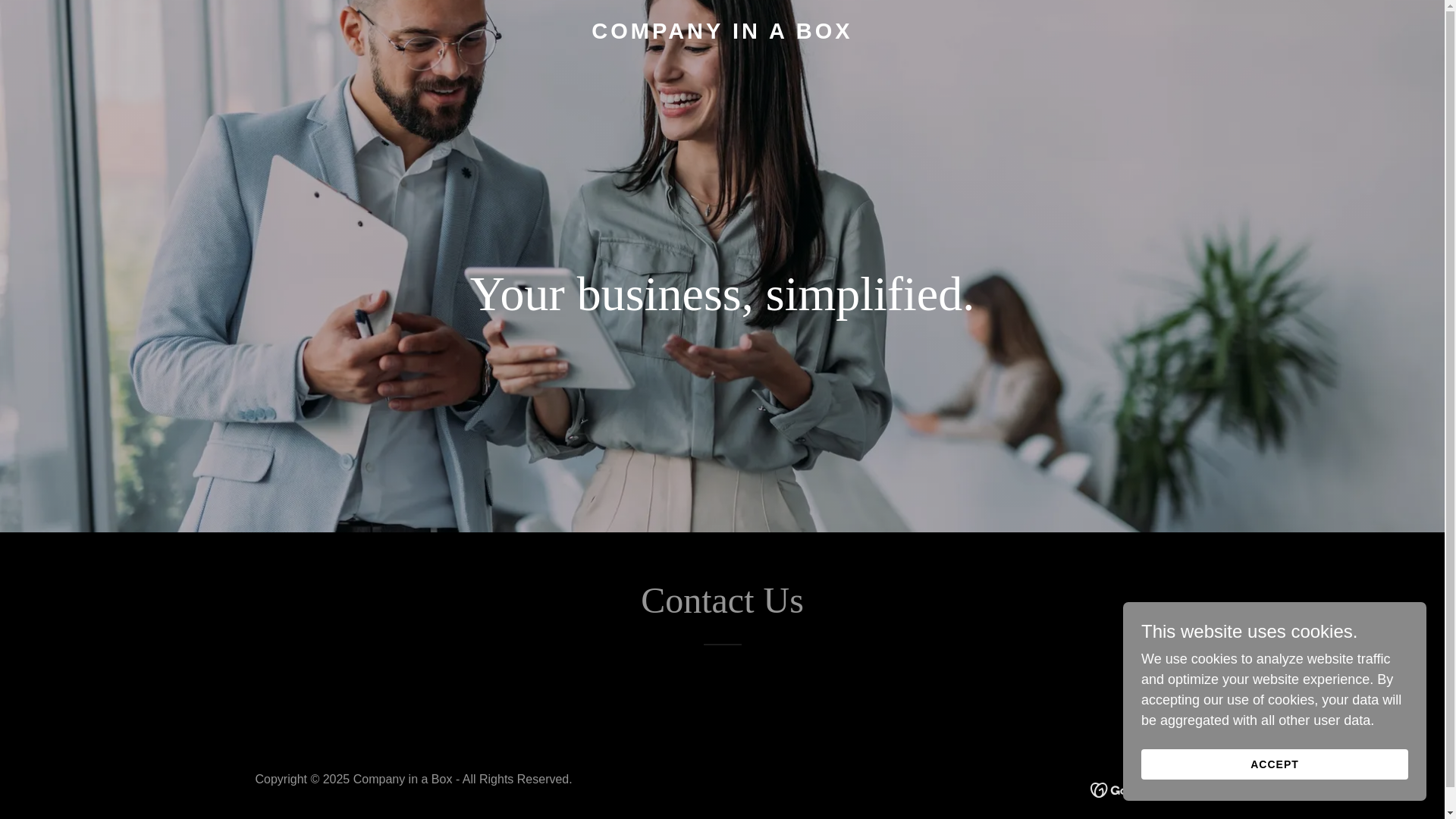 website screenshot of https://companyinabox.gg/