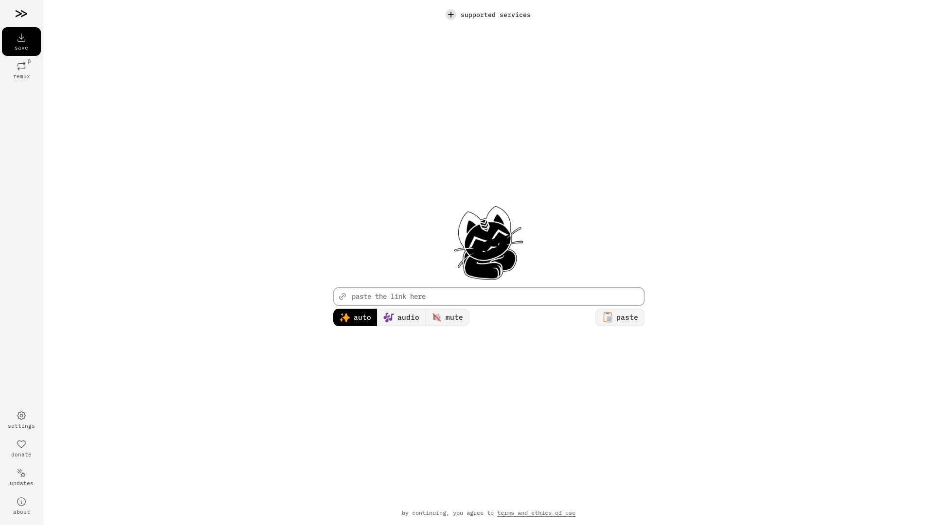 website screenshot of https://cobalt.tools/