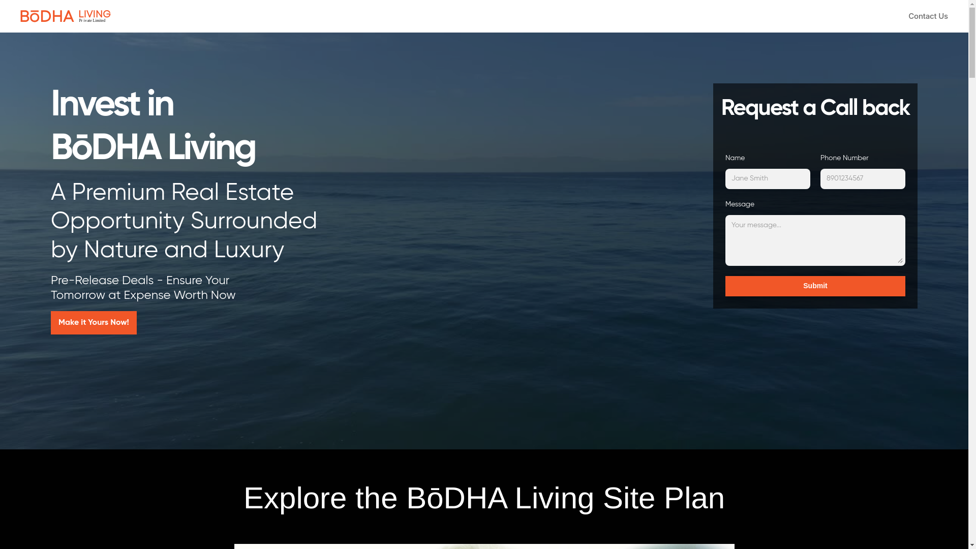 website screenshot of https://bodha-living.pages.dev/