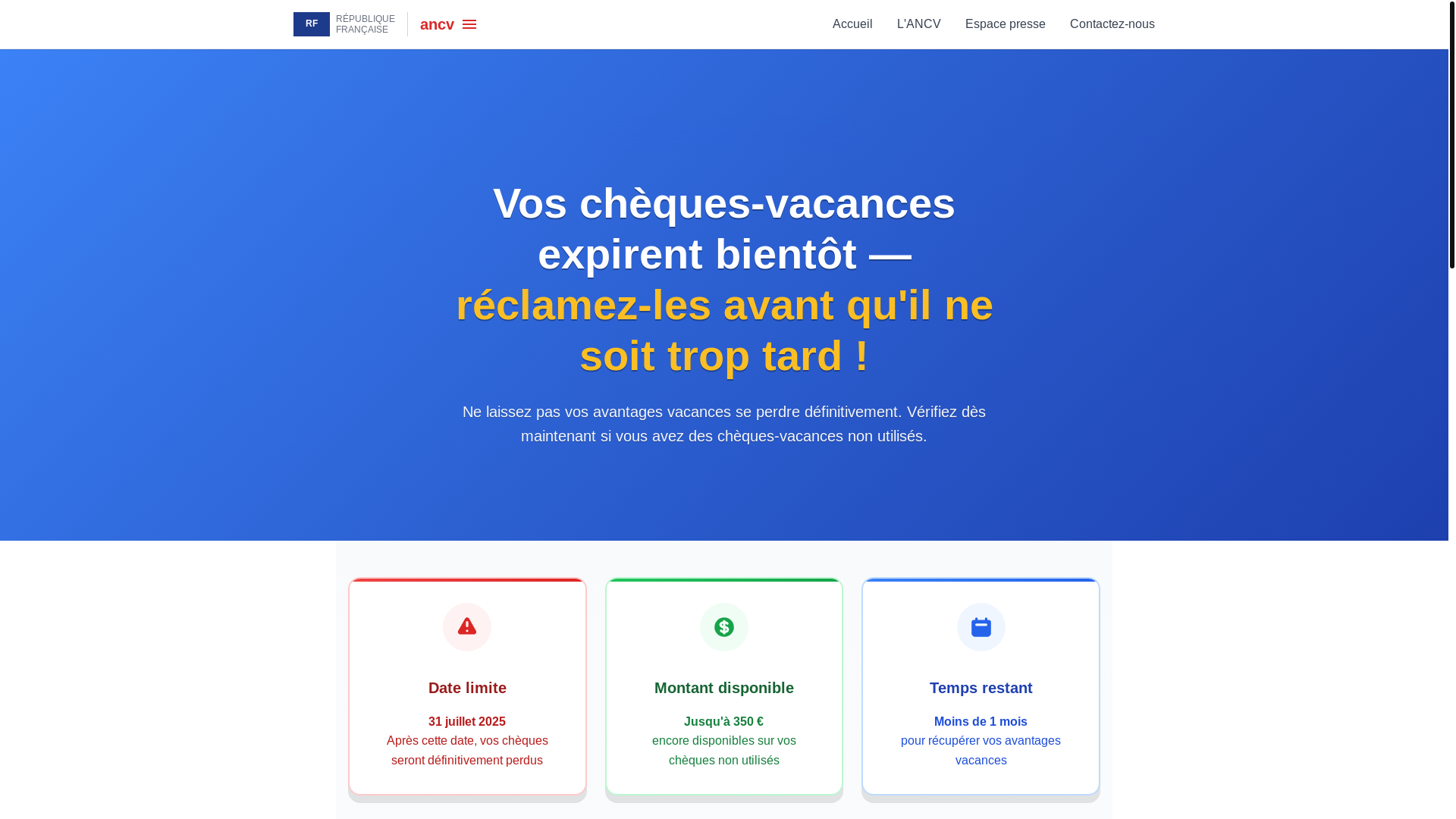 website screenshot of https://cheques-vacances.pages.dev/