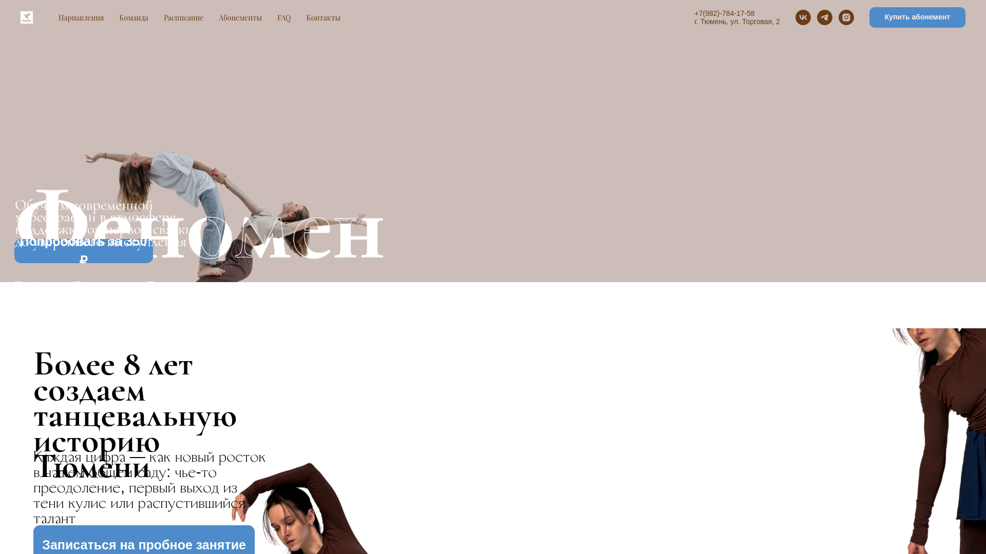 website screenshot of https://stfenomen.ru