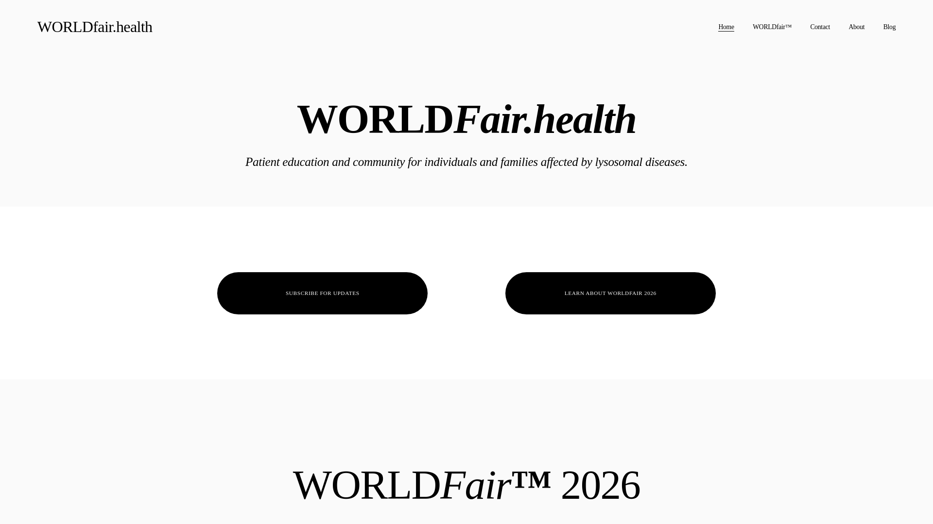 website screenshot of https://worldfair.health/