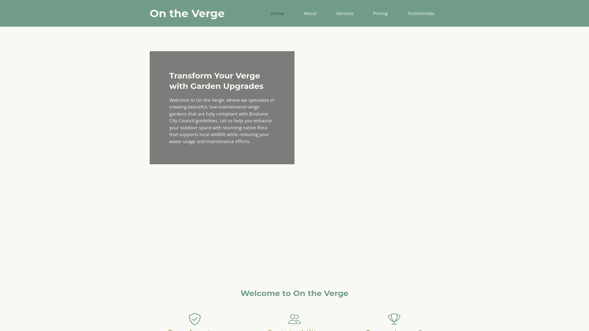 website screenshot of https://ontheverge.garden/
