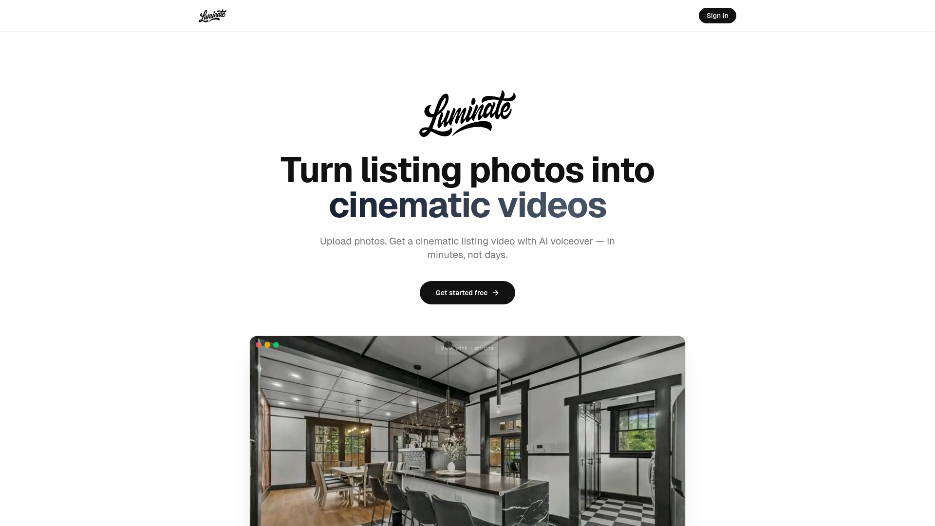 website screenshot of https://try-luminate.com/