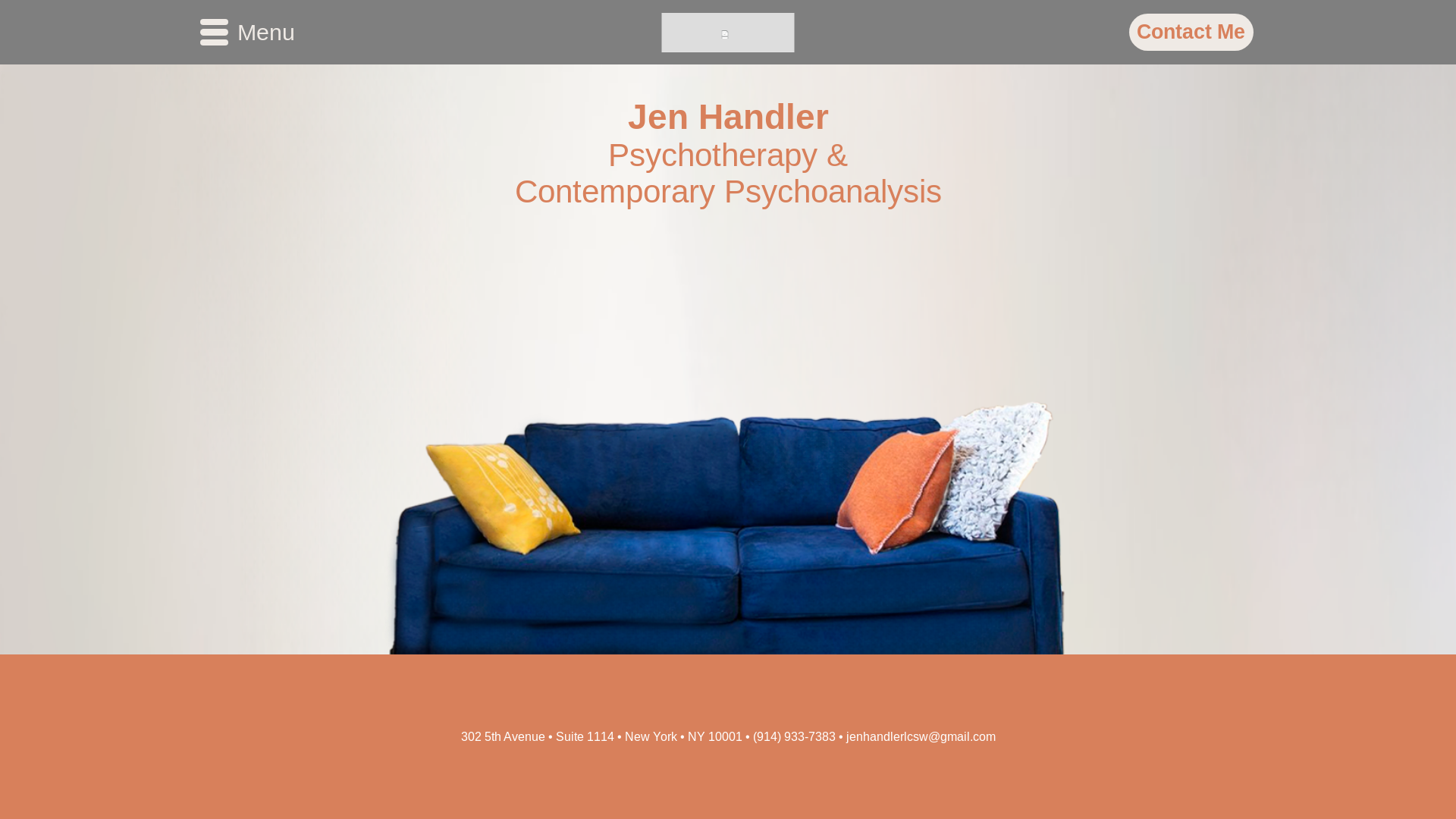 website screenshot of https://jenhandlertherapy.com/
