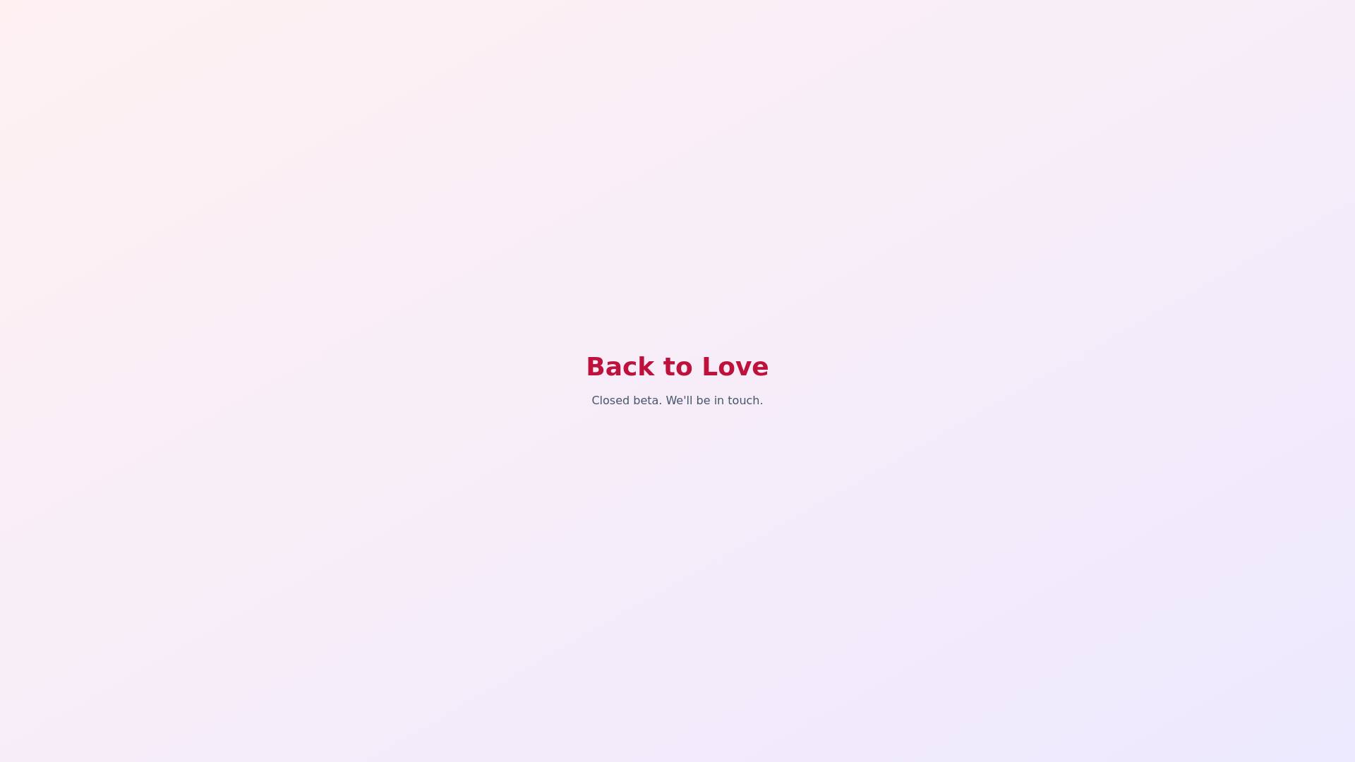 website screenshot of https://backtolove.ai/