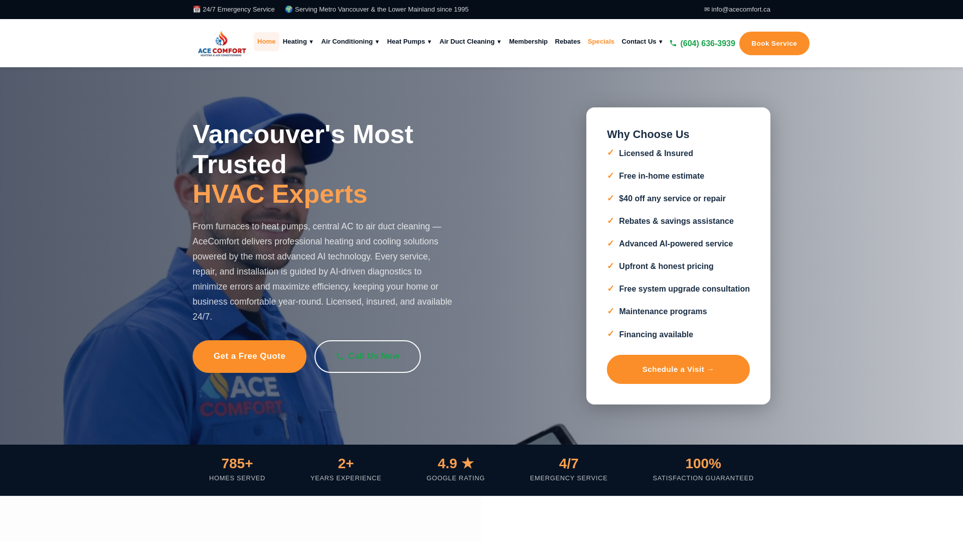 website screenshot of https://acecomforthvac.pages.dev/
