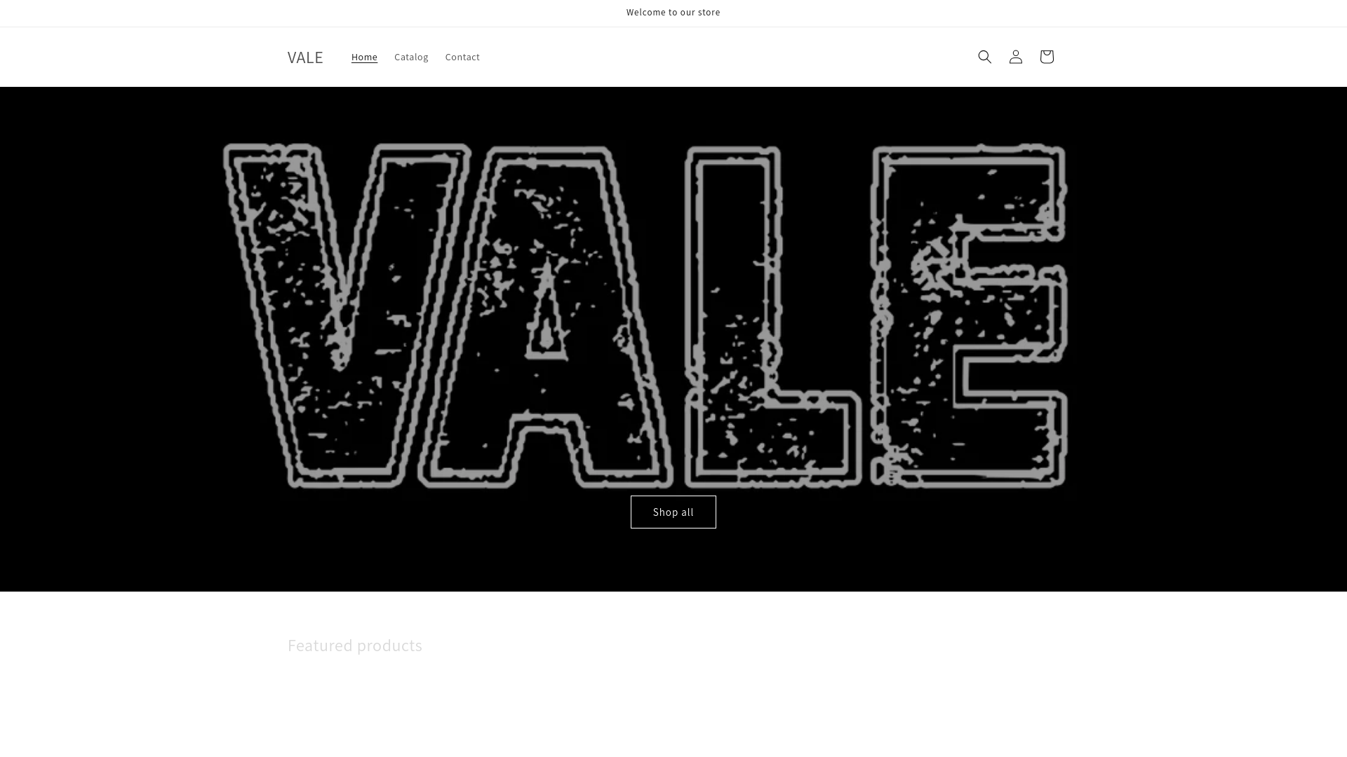 website screenshot of https://1valeclothing.us/