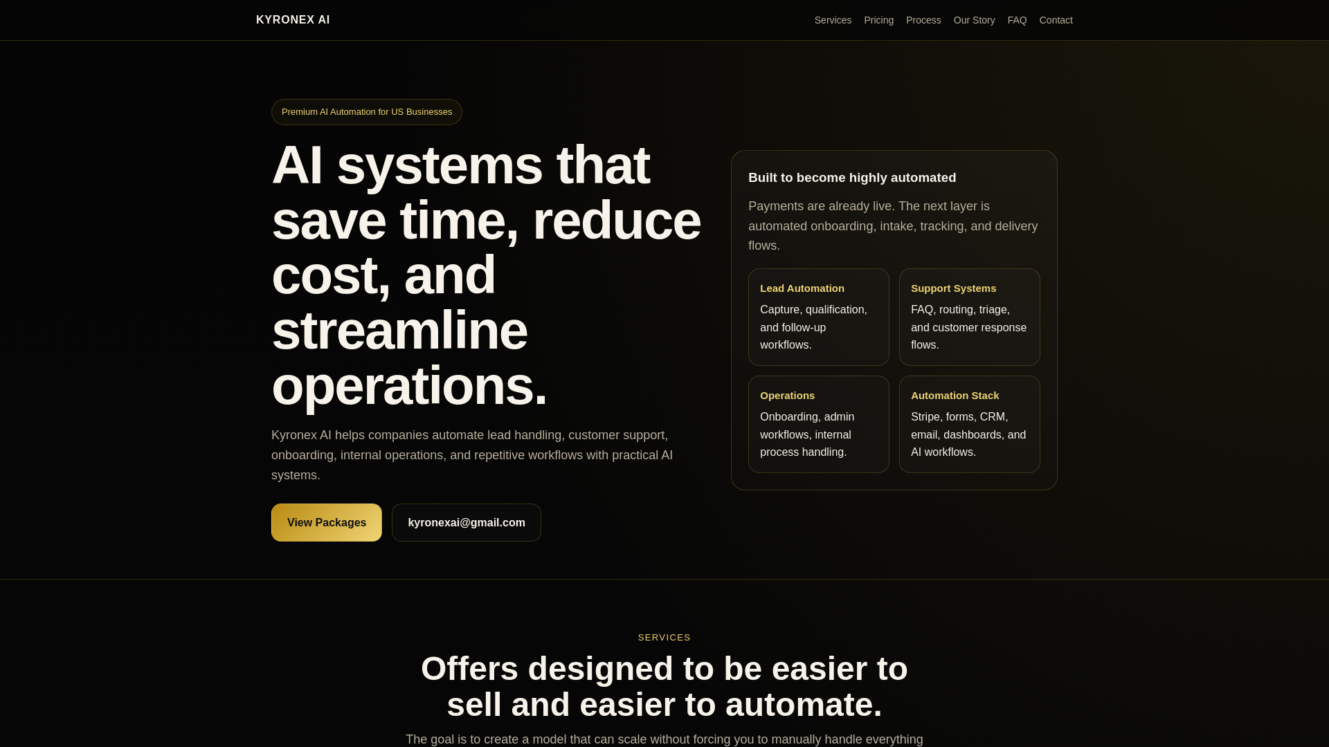 website screenshot of https://kyronexai.com/
