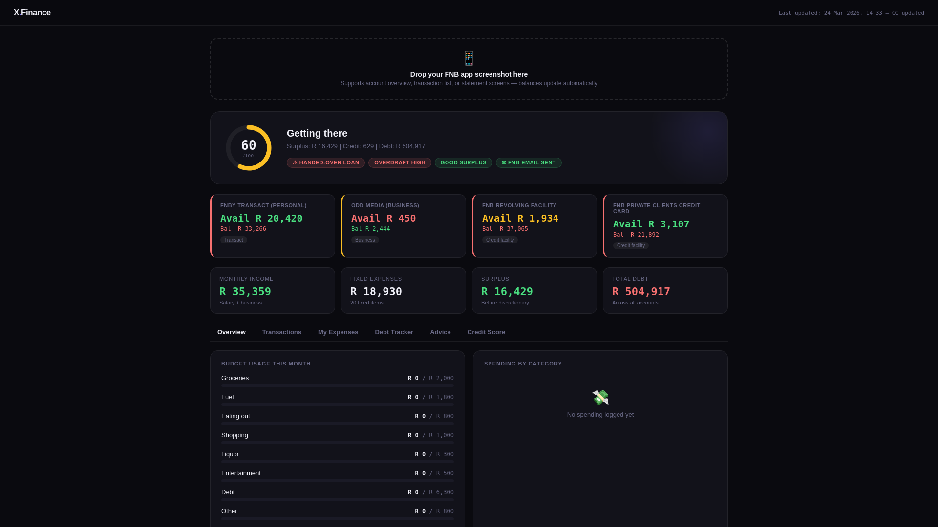 website screenshot of https://xfinance.pages.dev/