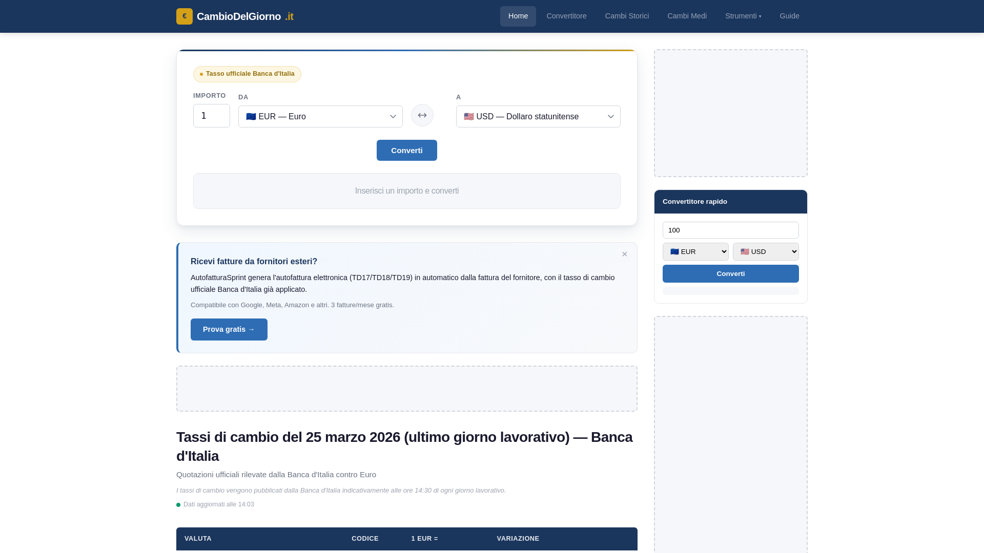 website screenshot of https://cambiodelgiorno.it/
