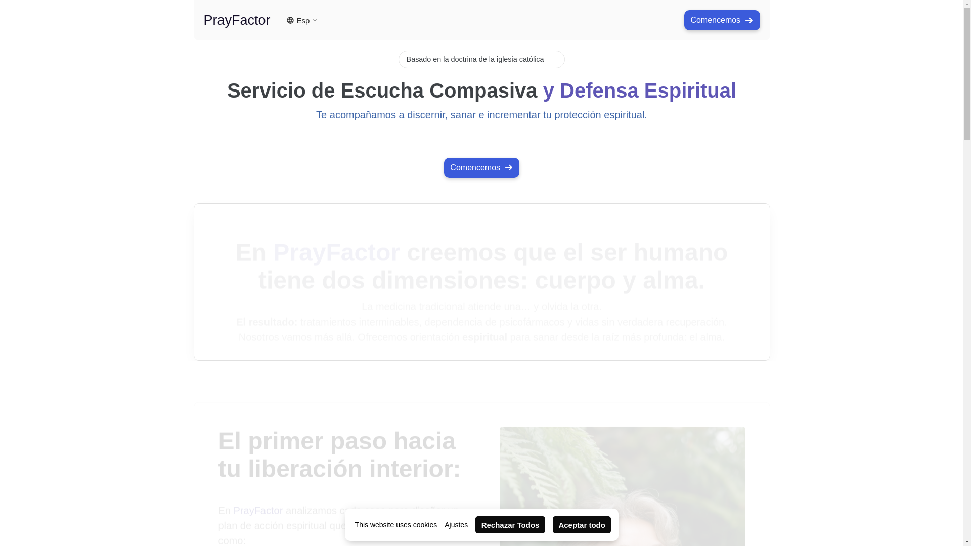 website screenshot of https://prayfactor.com/