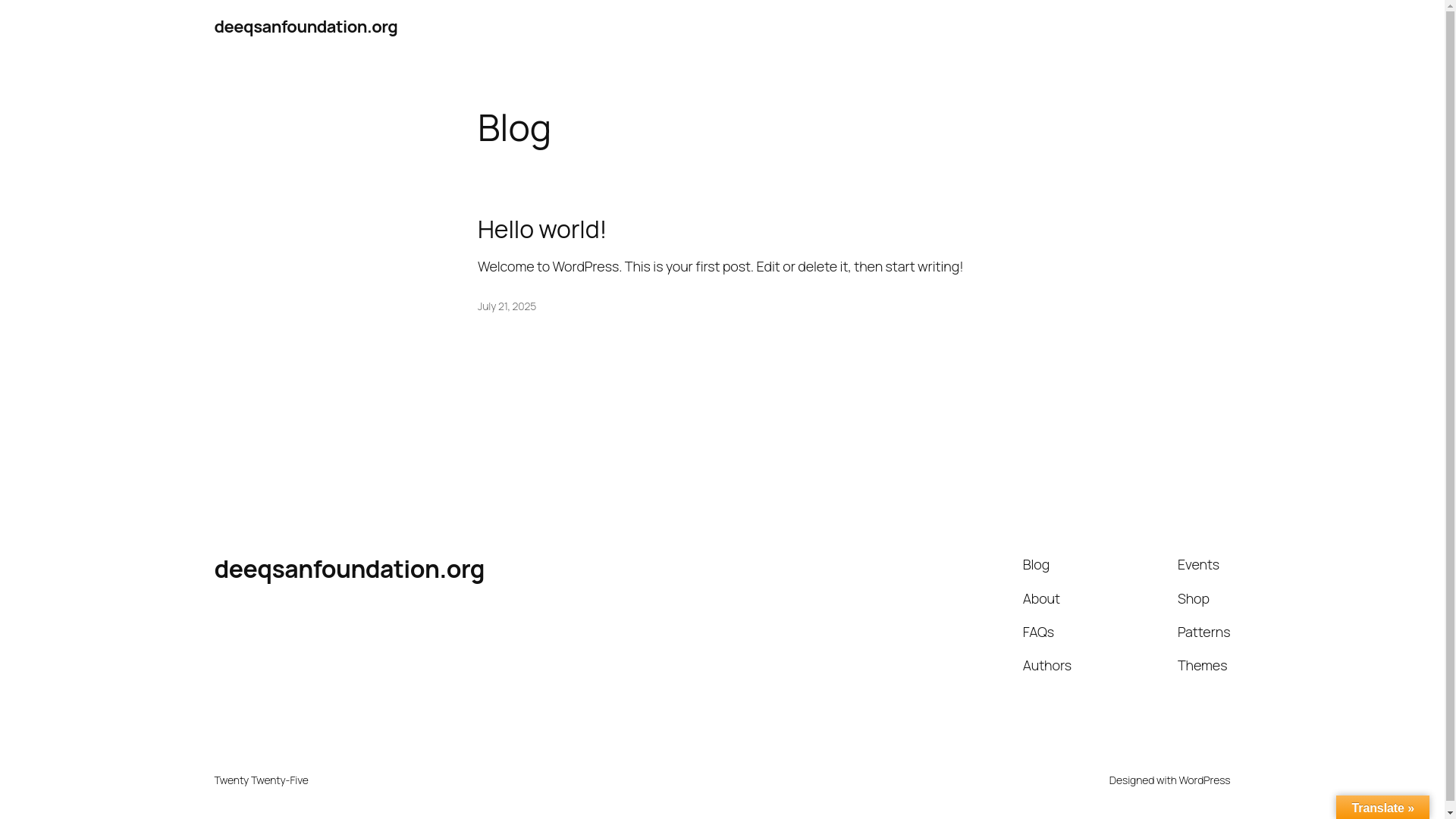 website screenshot of https://deeqsanfoundation.org/