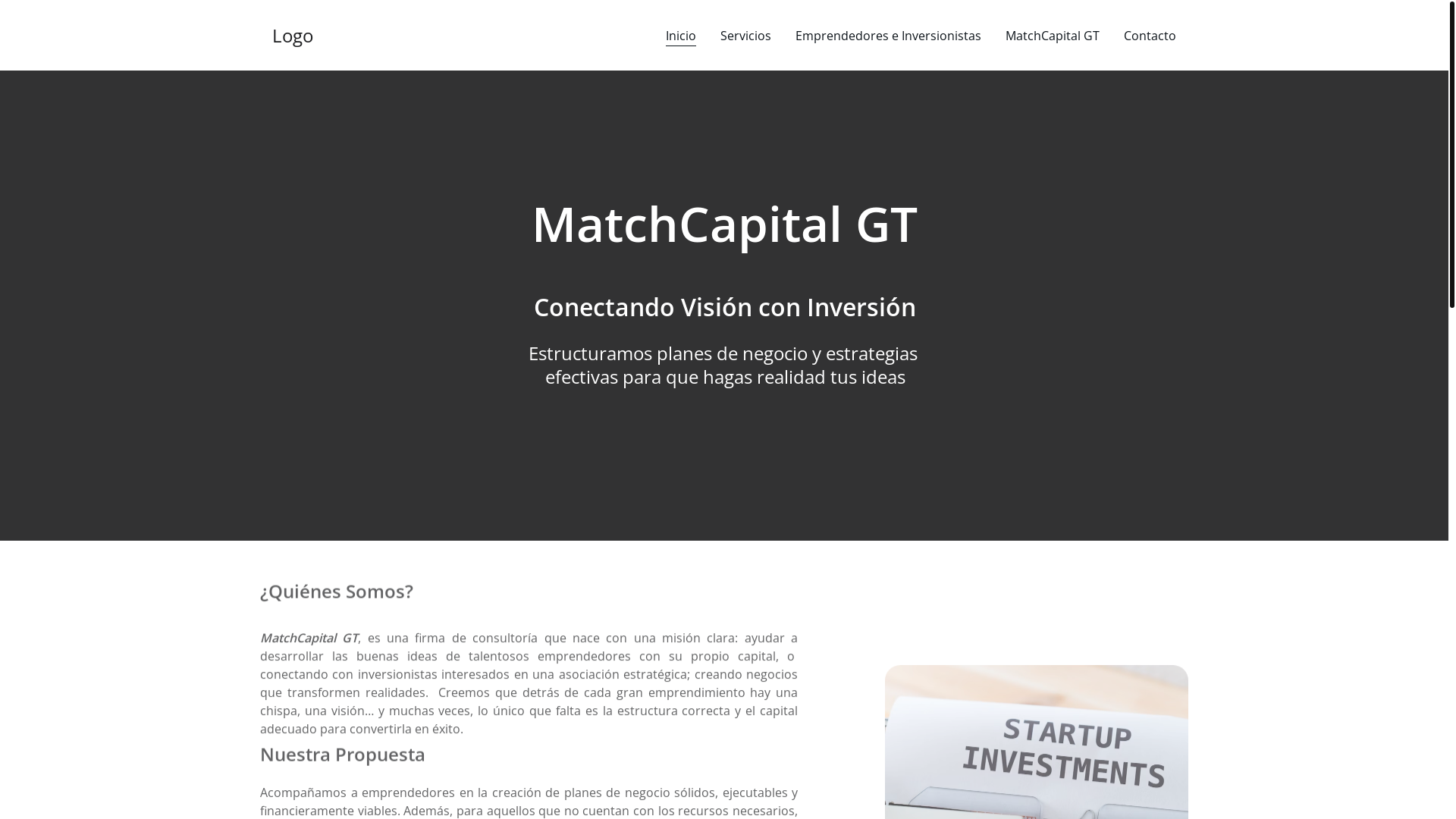 website screenshot of https://matchcapitalgt.com/