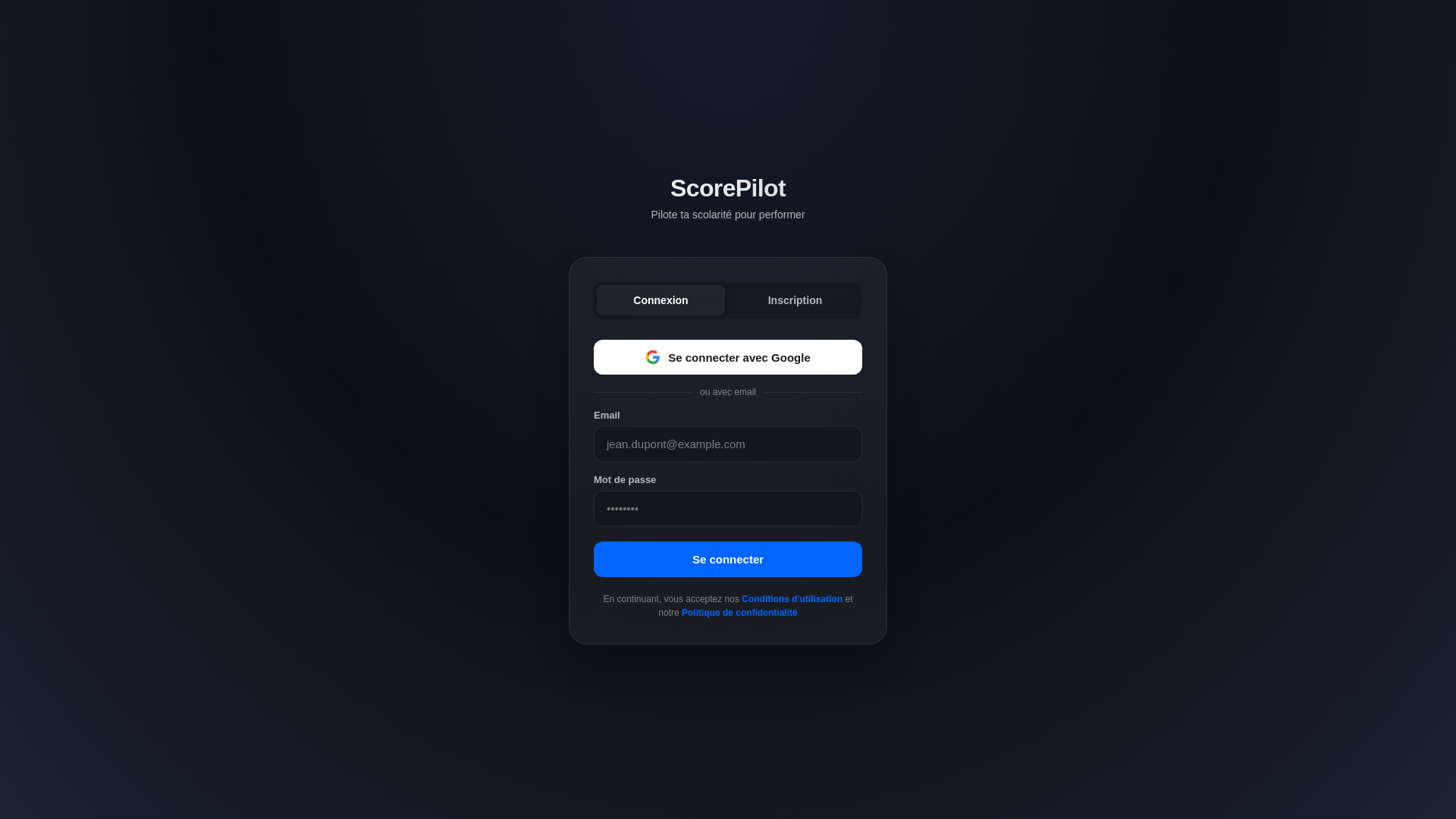 website screenshot of https://scorepilot.pages.dev/