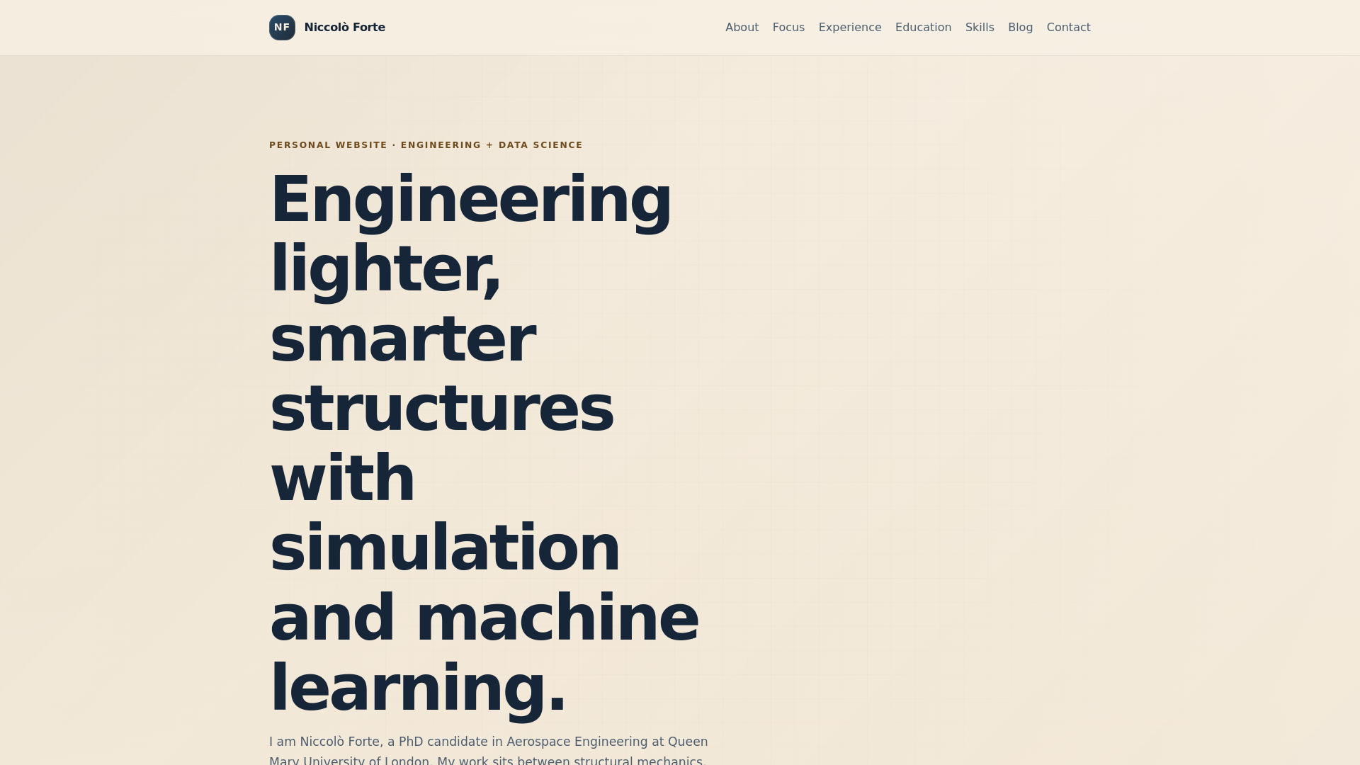 website screenshot of https://niccoloforte.com